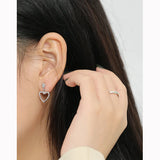Heart Drop Earrings 925 Sterling Silver 18K Women's Fine Jewelry