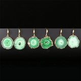 Irregular Agate Slices Druzy Drop Earrings for Women