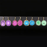 Irregular Agate Slices Druzy Drop Earrings for Women