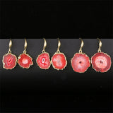 Irregular Agate Slices Druzy Drop Earrings for Women