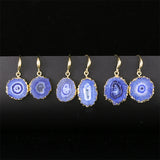 Irregular Agate Slices Druzy Drop Earrings for Women