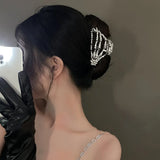Irregular Alien Palm Skeleton Metal Hair Claws for Women Girl Party Jewelry