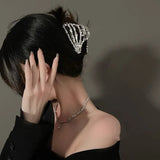 Irregular Alien Palm Skeleton Metal Hair Claws for Women Girl Party Jewelry