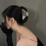 Irregular Alien Palm Skeleton Metal Hair Claws for Women Girl Party Jewelry