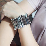 Alloy Big Cuff Bracelets Punk Metal Statement Bangles