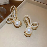 Rhinestone Pearl Tassel Hair Claws Winter Jewelry Accessories