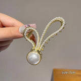 Rhinestone Pearl Tassel Hair Claws Winter Jewelry Accessories