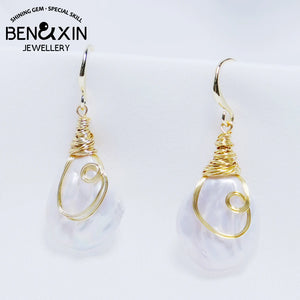 Irregular Baroque Pearls Natural Women Earrings Retro Accessories