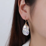 Irregular Baroque Pearls Natural Women Earrings Retro Accessories