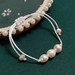 Baroque Pearl Charm Friendship Bracelet Colorful Rope Chain