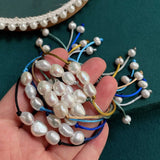 Baroque Pearl Charm Friendship Bracelet Colorful Rope Chain