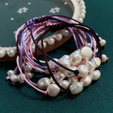 Baroque Pearl Charm Friendship Bracelet Colorful Rope Chain