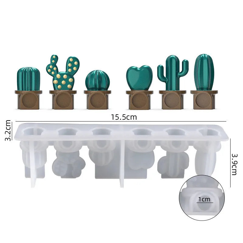 Irregular Cactus Refrigerator Sticker Silicone Mold