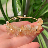 Chipped Gravel Beads Cuff Open Quartz Bracelet Women Healing