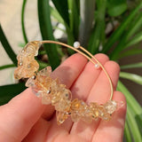 Chipped Gravel Beads Cuff Open Quartz Bracelet Women Healing