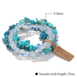 Irregular Aquamarine Crystal Quartz Gravel Reiki Bracelet