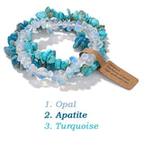 Irregular Aquamarine Crystal Quartz Gravel Reiki Bracelet