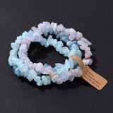 Irregular Aquamarine Crystal Quartz Gravel Reiki Bracelet