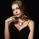 Circle Pendant Necklace Ins Style Sweater Chain Wedding Jewelry