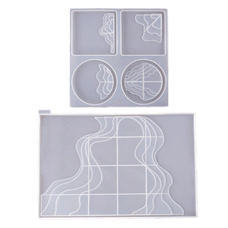 Coaster Tray Resin Casting Silicone Molds Kit Home Decor