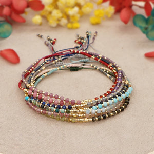 Colorful Beaded Crystal Bracelet - Waterproof Jewelry Gift for Women