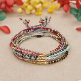 Colorful Beaded Crystal Bracelet - Waterproof Jewelry Gift for Women