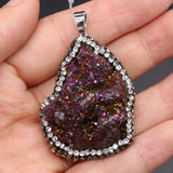 Irregular Crystal Embryo Set Drill Pendant Charms for DIY Necklace