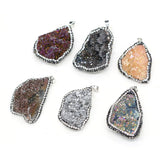 Irregular Crystal Embryo Set Drill Pendant Charms for DIY Necklace