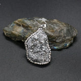 Irregular Crystal Embryo Set Drill Pendant Charms for DIY Necklace
