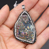 Irregular Crystal Embryo Set Drill Pendant Charms for DIY Necklace