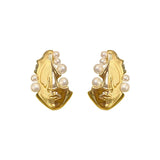 Irregular Earrings for Women Metal Portrait Pearl Small