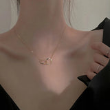 925 Silver Chain Necklace Round Square Pendent Jewelry for Women