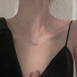 925 Silver Chain Necklace Round Square Pendent Jewelry for Women