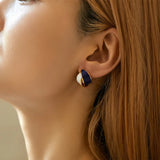 Orange Stud Earrings 18k Plated French Drip Style