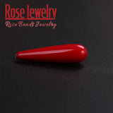 Irregular Half Drilled Water Drop Pearl Beads 8x30mm 5pcs Red Shell Loose Beads