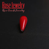 Irregular Half Drilled Water Drop Pearl Beads 8x30mm 5pcs Red Shell Loose Beads