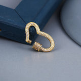 Irregular Copper Heart Clasps Hooks Micro Pave Zirconia Jewelry DIY