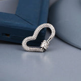 Irregular Copper Heart Clasps Hooks Micro Pave Zirconia Jewelry DIY