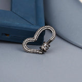Irregular Copper Heart Clasps Hooks Micro Pave Zirconia Jewelry DIY