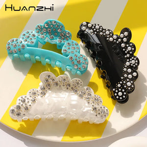 Crystal Rhinestone Pearl Hair Claws for Women