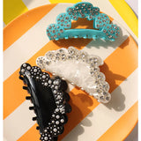 Crystal Rhinestone Pearl Hair Claws for Women
