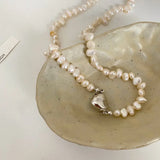 Irregular Pearl Necklace Heart Magnetic Attraction Pendant