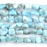 Irregular Larimar Stone Round Beads 15" Strand 8-10mm Spacer Beads