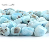 Irregular Larimar Stone Round Beads 15" Strand 8-10mm Spacer Beads