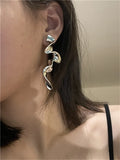 Irregular Metal Earrings European American Style Long Earrings