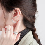Metallic Embrace Pearl Stud Earrings for Women