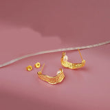 Metallic Embrace Pearl Stud Earrings for Women