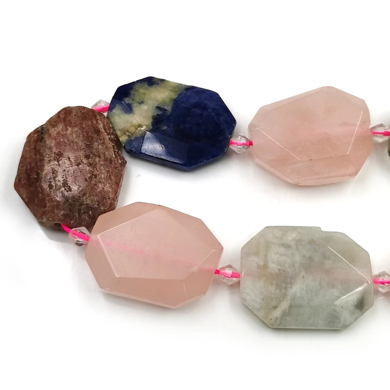 Irregular Sodalite Quartz Amethyst Bead Strand