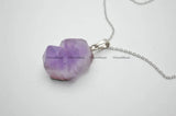Irregular Amethyst Drusy Pendant Necklace