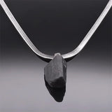 Irregular Tourmaline Pendant Necklace Stainless Steel Chain